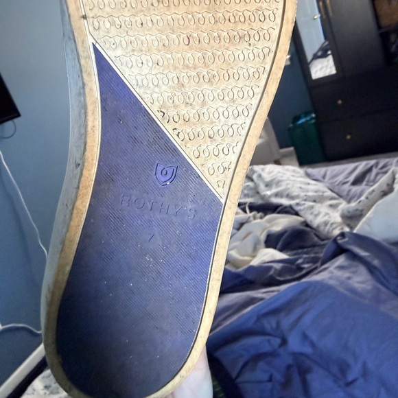 Rothy's Beige Slip-On Sneakers with Blue Accents - Picture 3 of 3